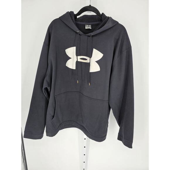 Under Armour Men's Black Long Sleeve Logo Printed Hooded Hoodie Size XXL - Picture 1 of 5